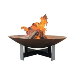 Corten Steel Fire Pit Outdoor Fire Bowl Garden BBQ Bowl