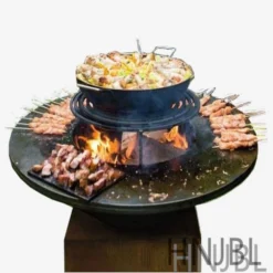 Corten Steel BBQ Grill-Classic Black -Fire Pit And BBQ Shop corten steel bbq grill classic black38264588466