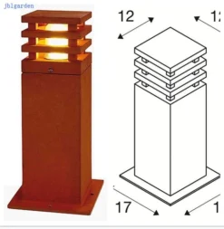 Square Led Bollard Made Of Corten